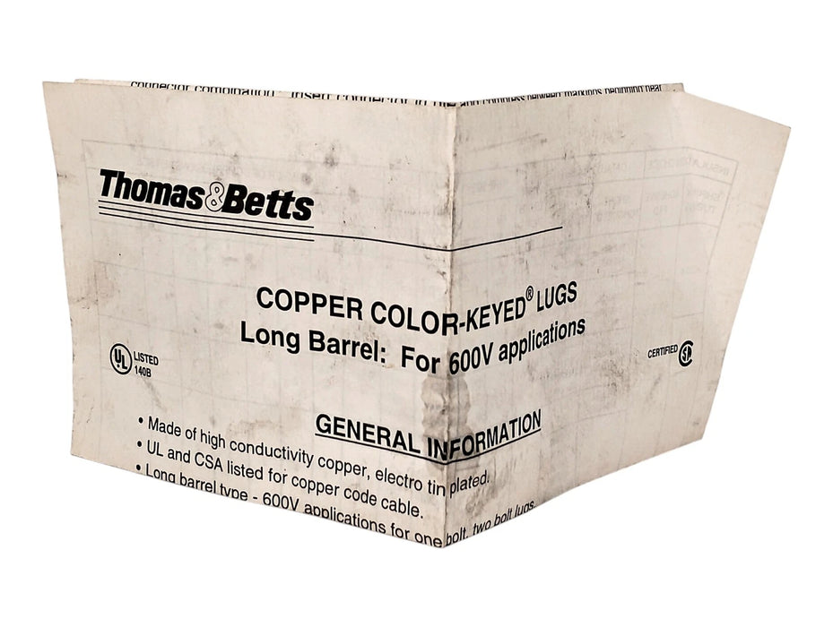 Thomas Betts 54876BE Color-Keyed 1/2 in 2-Hole Long Barrel Compression Lug