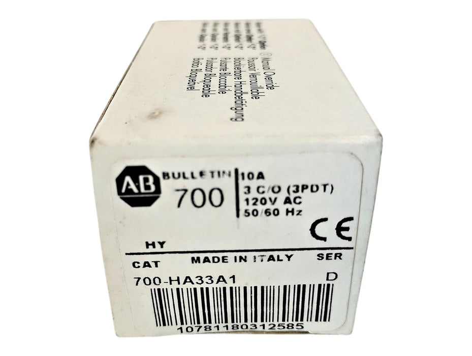 Allen-Bradley 700-HA33A1 Ser D 120 V AC 10 A 3PDT Relay