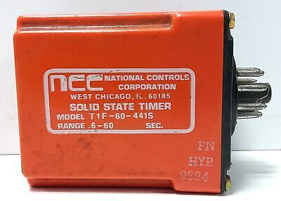 NCC T1F-60-441S 120/240 VAC 10 A Solid State Time-Delay Relay w/ .6-60 Sec Range