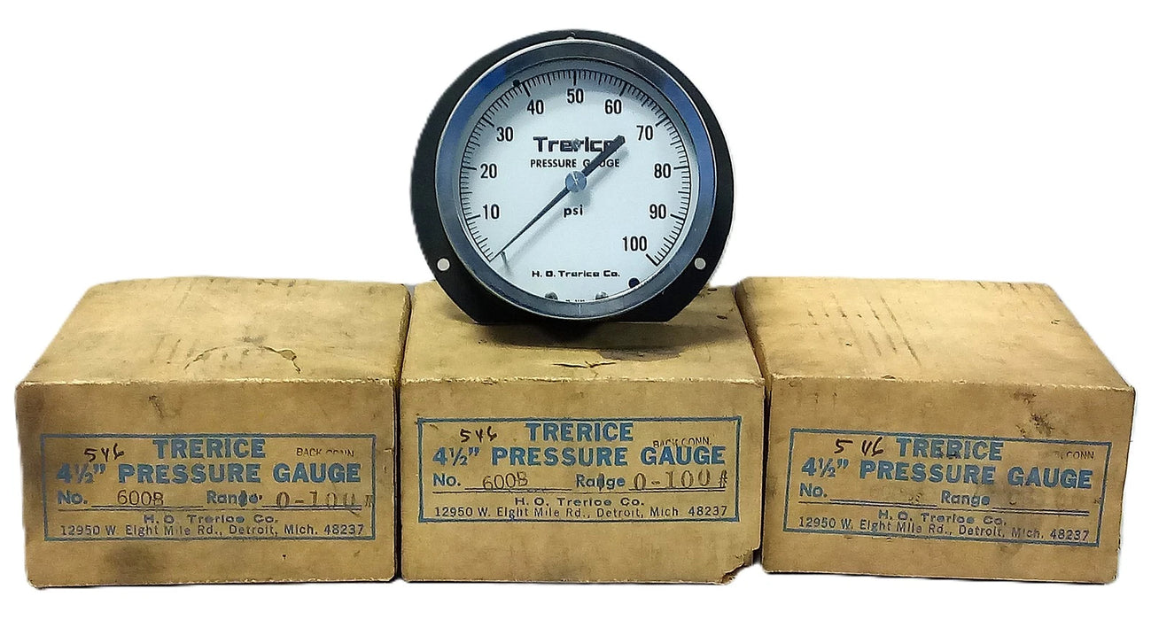 Trerice 600B 0-100 psi Air Pressure Gauge