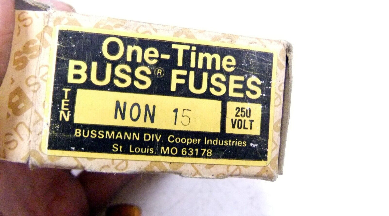 Bussmann Fuses NON15 250V 15A One-Time Only Fuses