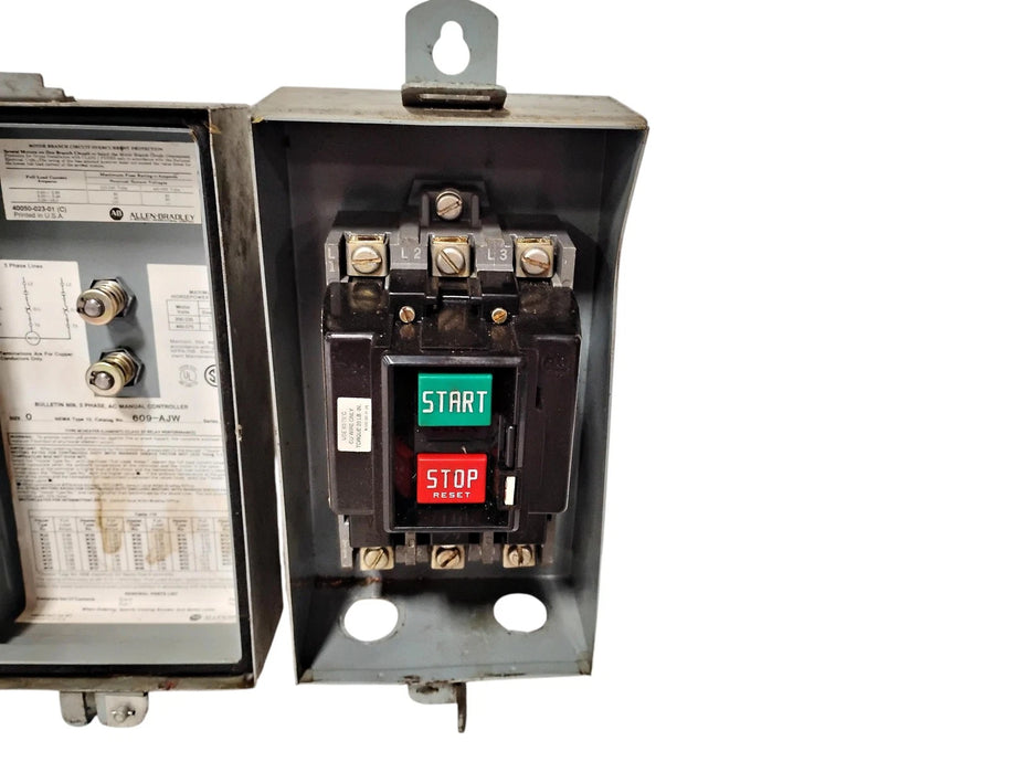 Allen-Bradley 609-AJW Ser K Size 0 Starter in NEMA 12 IP54 Enclosure