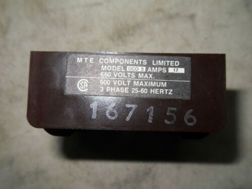MTE UCO5 Base Contact 17AMP 660VAC MAX 3PH 25-60HZ