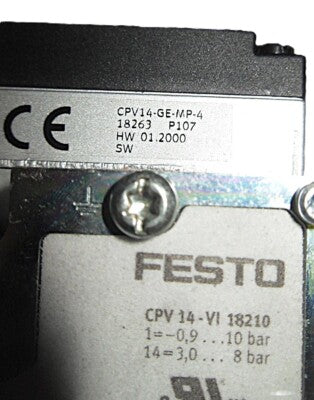 Festo 10P144CMPRACLLLUSZ 10 Bar Manifold and Valve Assembly