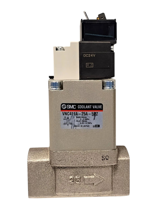 SMC VNC411A-25A-5DZ 0-0.5 MPa Solenoid Valve w/ 24 V DC Coil and 1 in Rc Port