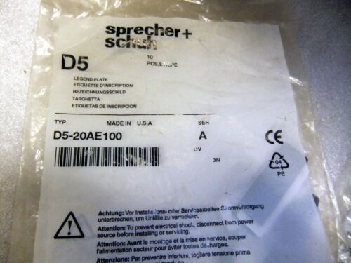 Lot of 80 Sprecher + Schuh Legend Plates D5-20AW100