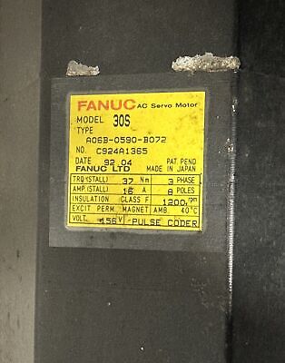 Fanuc A06B-0590-B072 3 PH 8P 1200 RPM 30S AC Servo Motor w/ Serial A Pulse Coder