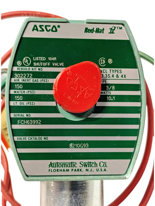 ASCO 8510G93 150 psi Solenoid Valve w/ 110/120 V AC Coil