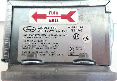 Dwyer Model 530 T14AC Air Flow Switch 125-250 V AC