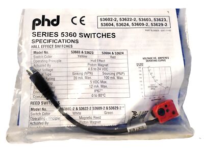 PHD 53624-1 4.5-24 V DC Magnetic Proximity Sensor W/ Connector