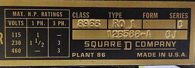 Square D 8965-RO-1-V01 / 8965-R0-1-V01 Series C Hoist Contactor