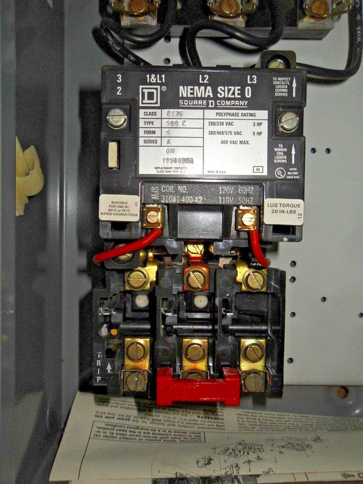 Square D 8538-SBG-13 AC Combination Starter