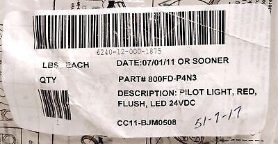 Allen-Bradley 800FD-P4N3 24 V DC LED Red Panel Indicator Light
