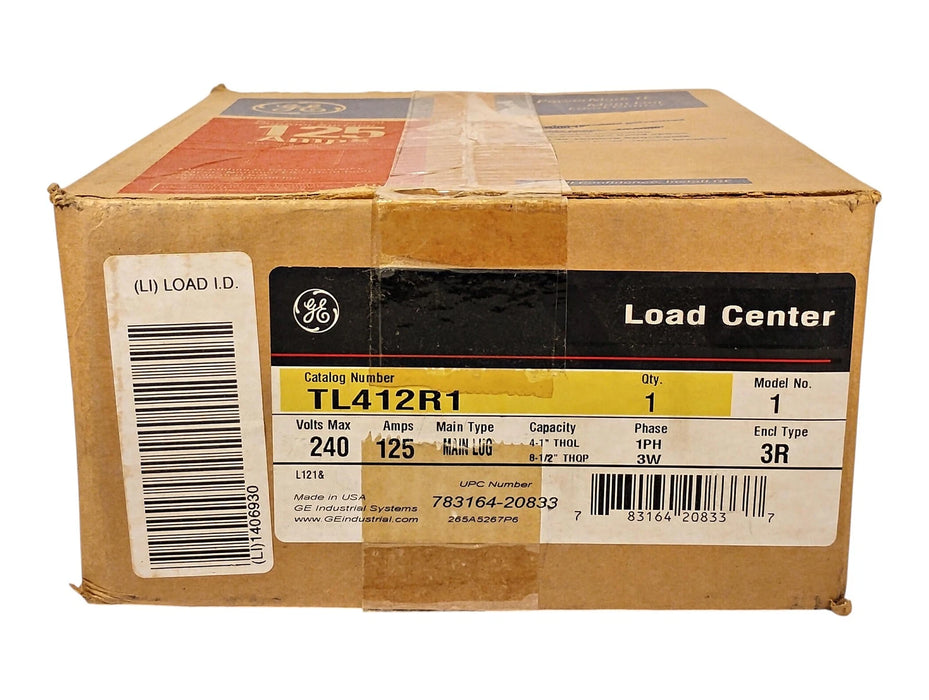 GE TL412R1 240 V AC 125 A Load Center w/ 4-1 in THQL Spaces