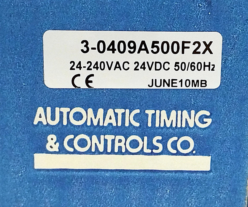 ATC 3-0409A500F2X 125/250 V AC 10 A 0-5 hrs Timer Module w/ 24 V DC Coil