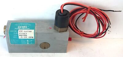 Gems 25363 FS-10798 1/2" NPT 240 V AC 0.5-20 GPM Flow Switch