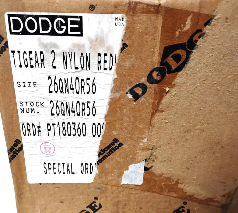Dodge 26QN40R56 26Q40R56 40:1 Nylon Tigear 2 Right Angle Gear Reducer