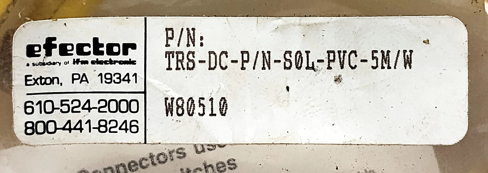 IFM Efector TRS-DC-P/N-SOL-PVC-5M/W PLC Cable