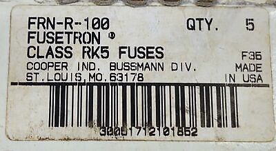 Bussmann FRN-R-100 FUSETRON 100 A Class RK5 Time-Delay Current-Limiting Fuse