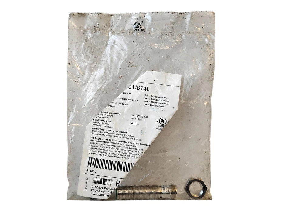 Baumer IFRM 12P1701/S14L 10-30 V DC Inductive Proximity Sensor