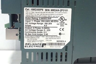 Reliance Electric 6MDAN-2P3101 240 V AC 2.3 A 0.5 HP AC Drive