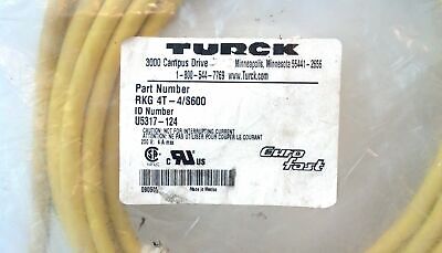 Turck RKG 4T-4/S600 4 M Female M12 Eurofast Single-Ended Cable / Cordset