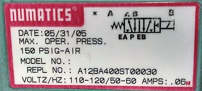 Numatics A12BA400ST00030 Solenoid Valve