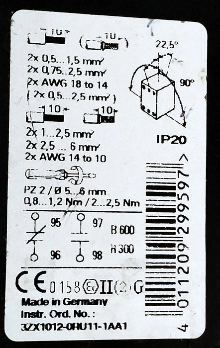 Siemens 3RU1126-4AB0 600 VAC 11-16 A 3-Pole Adjustable Overload Protection Relay