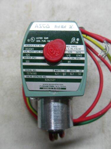 1 NIB ASCO 8262G31 SOLENOID VALVE W/ COIL # 238210-032D