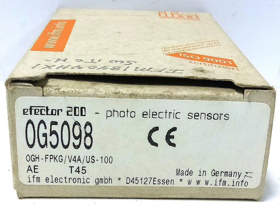 Efector OGH-FPKG/V4A/US-100 OG5098 10-36 V DC Photoelectric Proximity Sensor