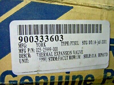 York Thermal Expansion Valve 025-25999-000