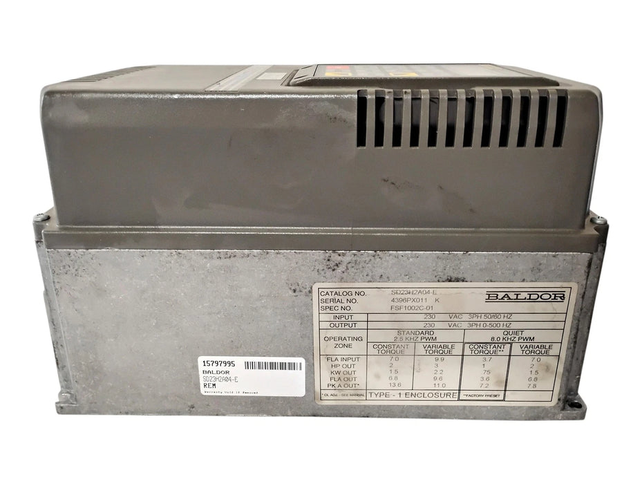 Baldor SD23H2A04-E 230 V AC 3 PH AC Servo Control Drive