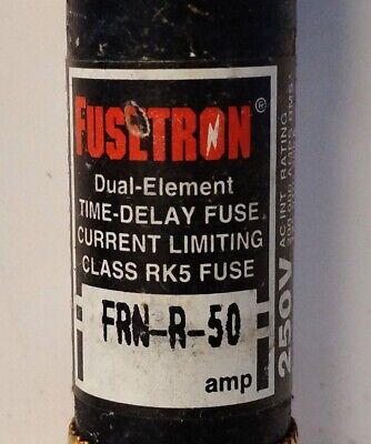 Bussmann FRN-R-50 250 V AC / 125 V DC 50 A Time Delay Fuses - Lot of 7