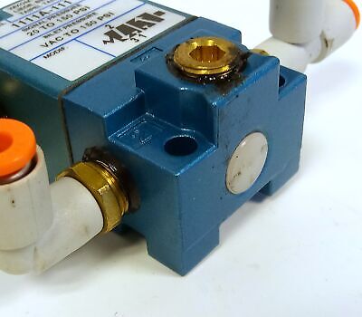 MAC Valves 1111A-111 Air Operated Solenoid Valve w/ SV11-126-77 Shuttle Valve