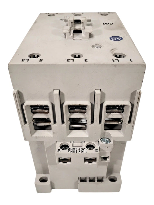 Allen-Bradley 100-C60D00 Series B 60A 3-Pole IEC Contactor w/ 110/120 V AC Coil
