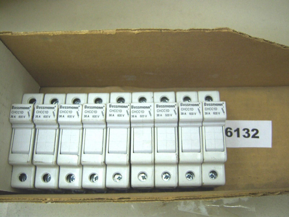 Lot of 9 Bussmann Fuse Blocks CHCC1D 30A 600V