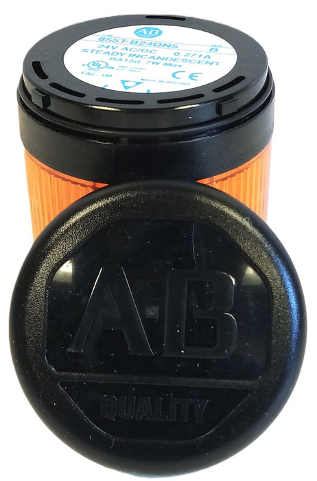 Allen-Bradley 855T-B24DN5 24V Steady Amber Orange Stacklight with Bulb and Cap