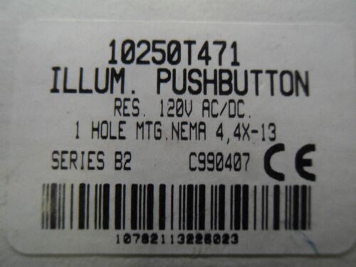 NIB Cutler-Hammer 10250T471 RED ILLUMINATED PUSH BUTTON