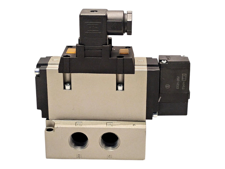 SMC VFS4110-5DZ Solenoid Valve w/ 24 V DC Coil and Manifold