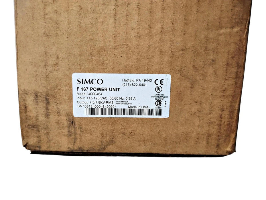 SIMCO 4000464 115/120 V AC 0.25 A 7.5/7.8 KV F 167 Power Unit