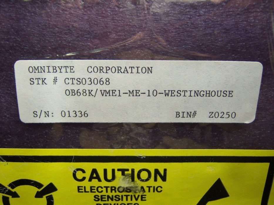 Omnibyte CPU Board OB68K 3D51558G01 SEALED