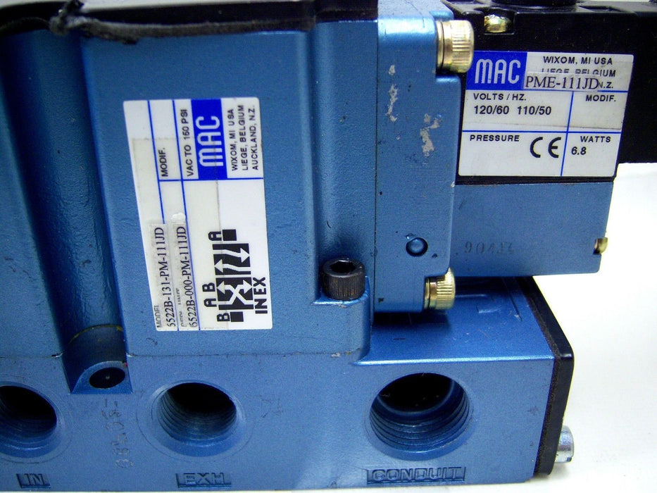 MAC Solenoid Valve 5522B-131-PM-111JD 150 Psi