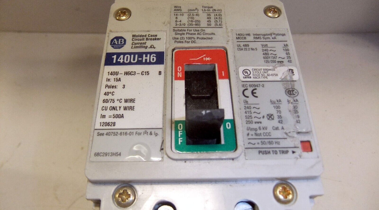Allen-Bradley Circuit Breaker 140U-H6C3-C15-MT