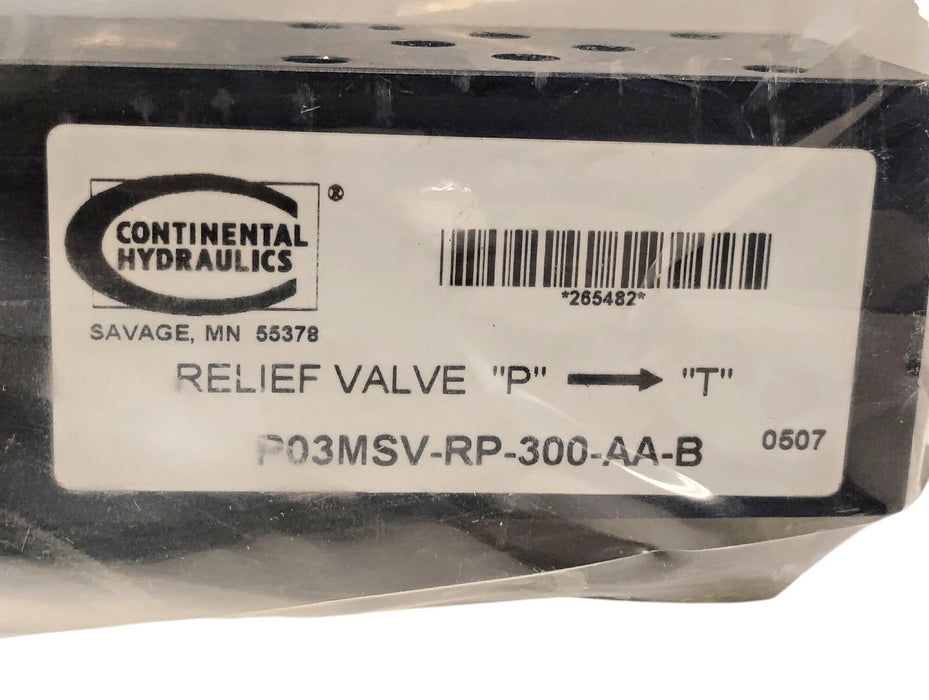 Continental Hydraulics P03MSV-RP-300-AA-B 265482 Hydraulic Pressure Relief Valve