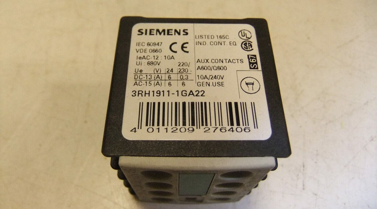 Siemens 3RH1911-1GA22 Contact Block