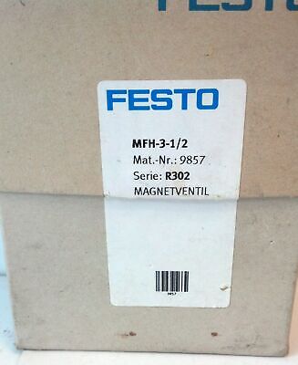 Festo MFH-3-1/2 1/2" NPT 1.5-8 Bar 22-120 PSI Solenoid Valve