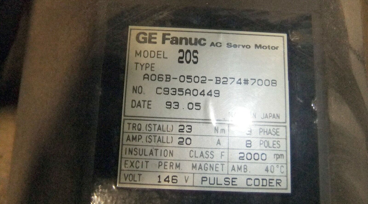 Fanuc AC Servo Motor A06B0502B274 #7008