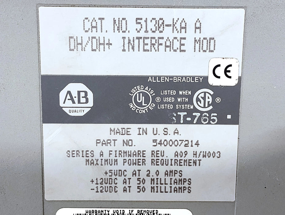Allen-Bradley 5130-KA Series A PLC Interface Module