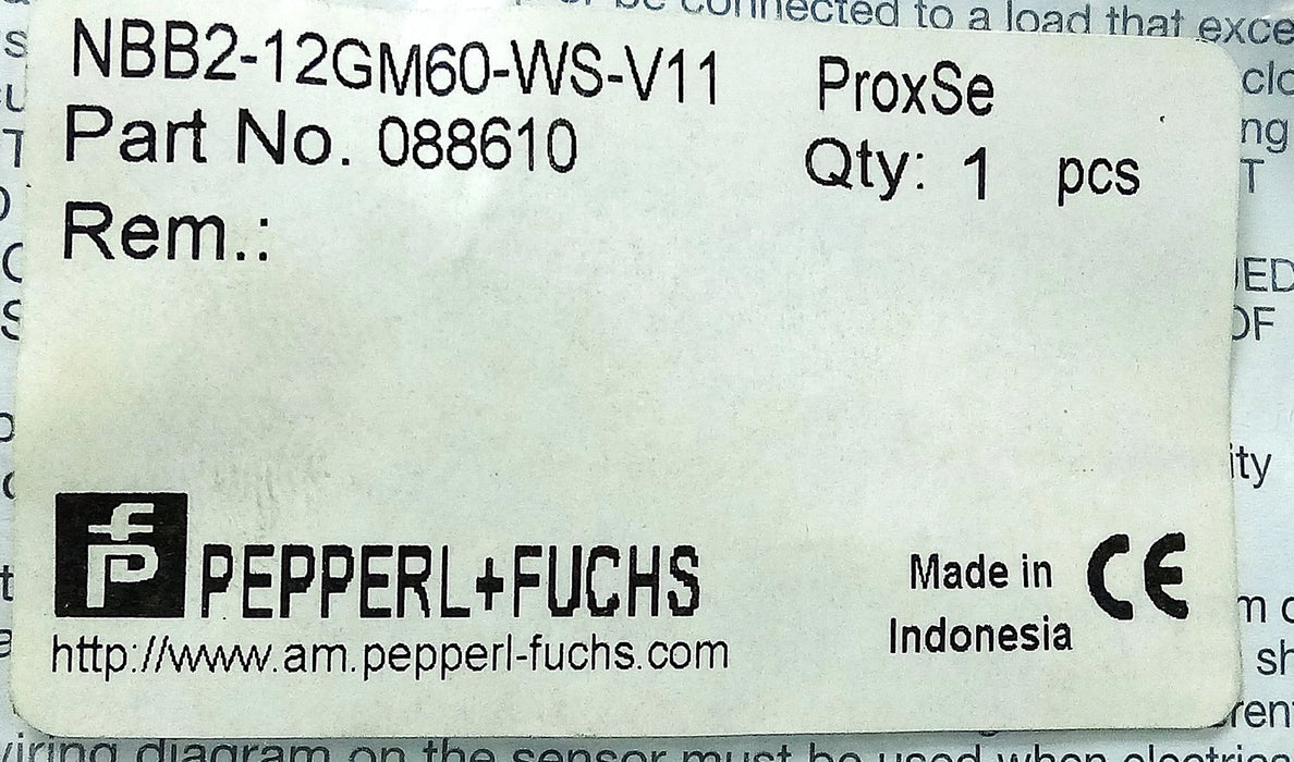 Pepperl Fuchs NBB2-12GM60-WS-V11 088610 20-150 V AC Inductive Proximity Sensor