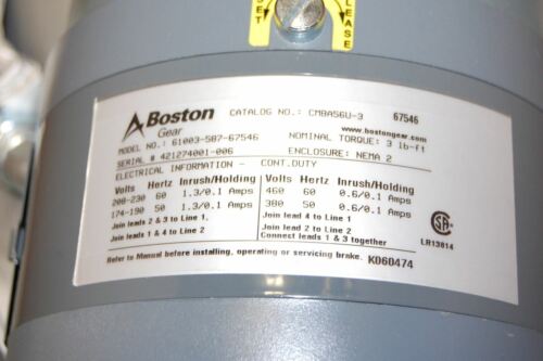 BOSTON GEAR F633B56B5CMBA56U3HUTF58W MOTOR